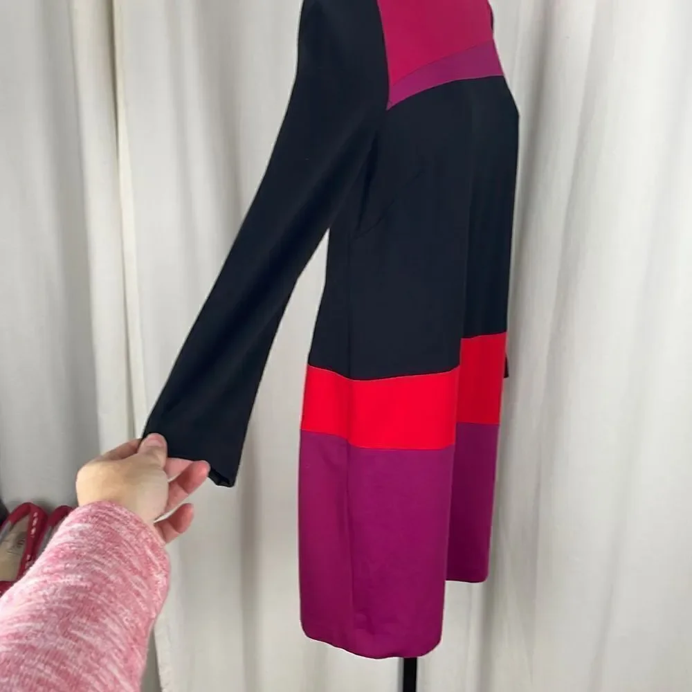 Ruby Rd Color-blocked Long Sleeve Dress sz 6P - Picture 2 of 6